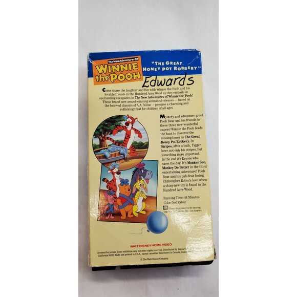 The New Adventure Of Winnie The Pooh: The Great Honey Pot Robbery VHS Tape - Picture 5 of 5